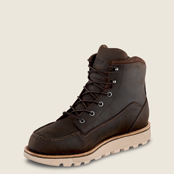 Red Wing Mens Traction Tred Lite - 6-inch Waterproof Soft Toe - Work Boots Dark Brown - 4768KNLTO